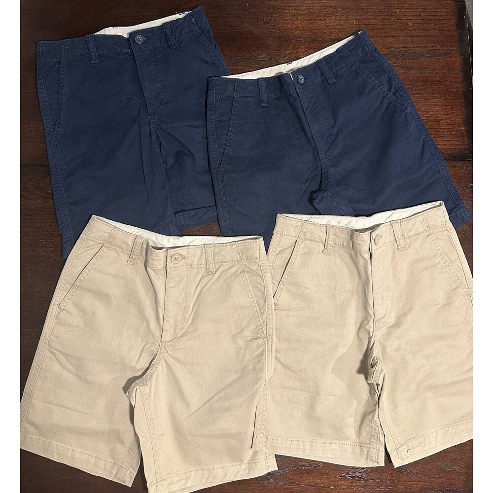 Gap Boys Uniform Twill Shorts Adjustable Waist - Lot Of 4 -Sz 12- 2 Navy 2 Khaki
